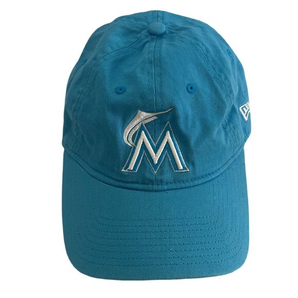 New Era 59Fifty Women's Hat MLB Miami Marlins Aqua Blue - Picture 1 of 8